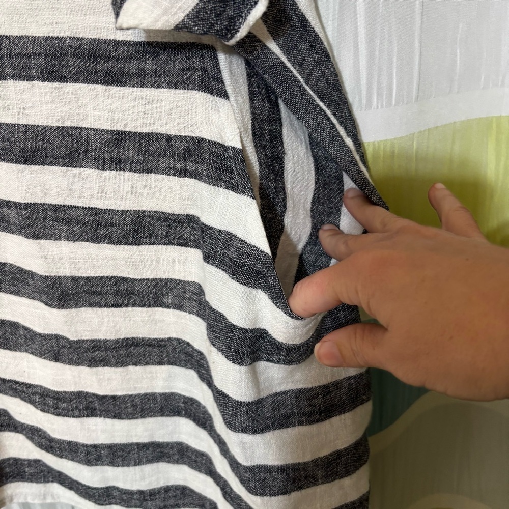 Soft Surroundings Sunset Striped Cold Shoulder Linen Tunic Sz 2X - Picture 5 of 11